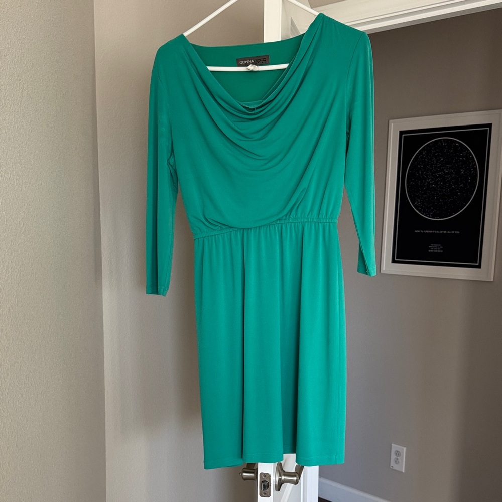 Donna Ricco Green Long Sleeve Dress